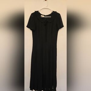Talbots Black Pleated Maxi Dress